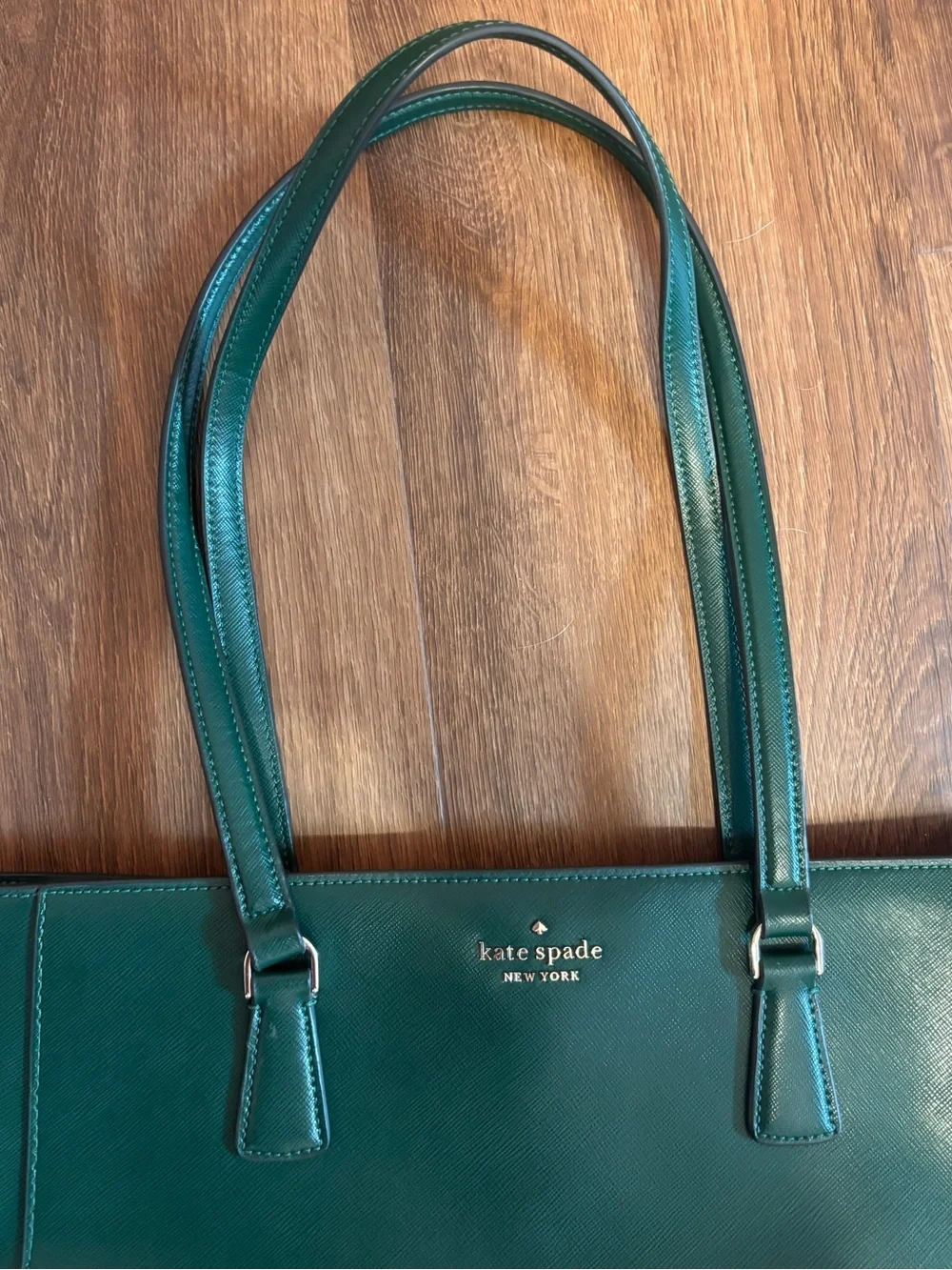 Kate Spade Perry Leather Laptop Tote Deep Jade Green